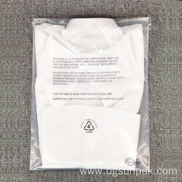 100% recycled GRS clothing packaging suffocation warning bag